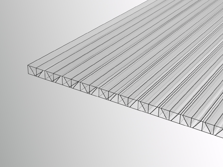 Сотовый поликарбонат Полигаль УСИЛЕННЫЙ 6,0 мм 2100x6000 мм прозрачный