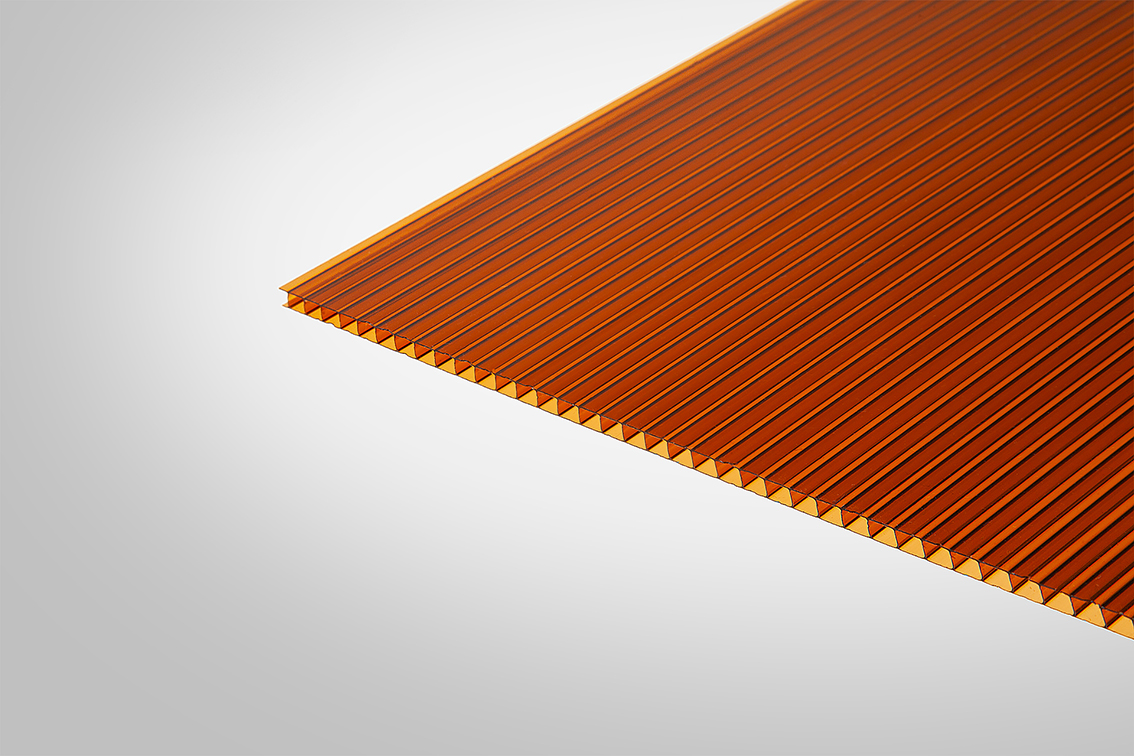 Сотовый поликарбонат КИВИ 6,0 мм 2100x3000 мм янтарный 25%